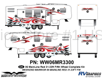 19 piece 2006 Warrior Mainline Red 31-33' FW  Complete Graphics Kit - Image 2