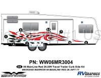 7 piece 2006 Warrior Mainline Red 26-30' TT Curbside Graphics Kit - Image 2