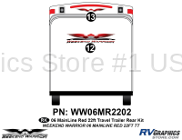 2 piece 2006 Warrior Mainline Red 26-30' TT Rear Graphics Kit - Image 2