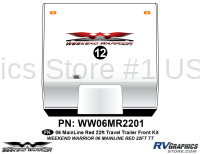1 piece 2006 Warrior Mainline Red 26-30' TT Front Graphics Kit - Image 2