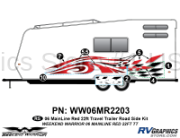 6 piece 2006 Warrior Mainline Red 26-30' TT Roadside Graphics Kit - Image 2
