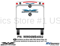 2 piece 2006 Warrior Mainline 40' FW Rear Graphics Kit - Image 2
