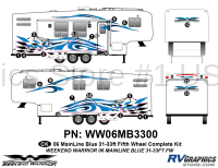 19 piece 2006 Warrior Mainline 31-33' FW Complete Graphics Kit - Image 2
