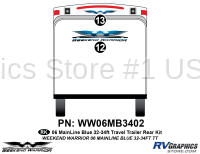 2 piece 2006 Warrior Mainline 32-34' TT Rear Graphics Kit - Image 2
