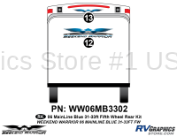 2 piece 2006 Warrior Mainline 31-33' FW Rear Graphics Kit - Image 2