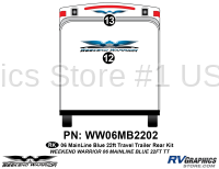 2 piece 2006 Warrior Mainline 26-30' TT Rear Graphics Kit - Image 2