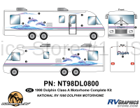 Dolphin - 1998 Dolphin MH-Motorhome - 15 Piece 1998 Dolphin MH Complete Graphics Kit