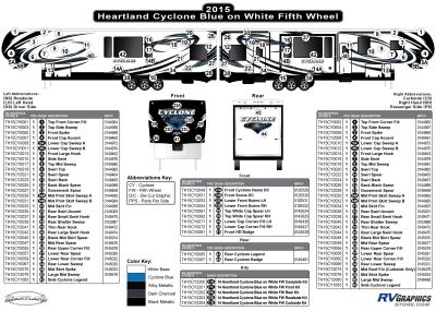 Heartland - Cyclone - 2015 Cyclone FW-Fifth Wheel Blue on White