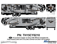 Cyclone - 2015 Cyclone FW-Fifth Wheel Copper on Gray - 74 Piece 2014 Cyclone FW Complete Graphics Kit Copper Gray Version