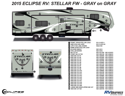 Eclipse - Stellar - 2015 Stellar Gray on Gray Fifth Wheel