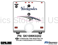 Weekender - 2010 Weekender FW-Fifth Wheel - 3 Piece 2010 Weekender FW Rear Graphics Kit