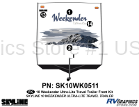 Weekender - 2010 Weekender UltraLite Travel Trailer - 4 Piece 2010 Weekender UltraLite TT  Front Graphics Kit