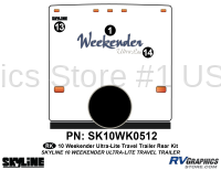 Weekender - 2010 Weekender UltraLite Travel Trailer - 3 Piece 2010 Weekender UltraLite TT  Rear Graphics Kit