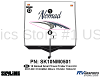 Nomad - 2010 Nomad Sm TT-Small Travel Trailer - 3 Piece 2010 Nomad Sm TT Front Graphics Kit