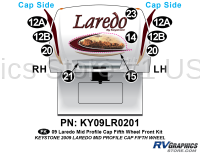 10 Piece 2009 Laredo FW Mid Profile Cap Front Graphics Kit