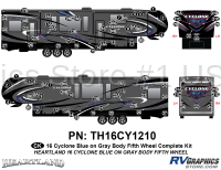 Cyclone - 2016 Cyclone FW-Fifth Wheel Blue on Gray - 87 Piece 2016 Cyclone FW Blue Gray Complete Graphics Kit