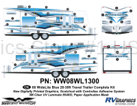 2008 WideLite Travel Trailer Complete Graphics Kit Blue Version-New 3M Hi Performance