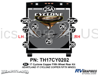 Cyclone - 2017 Cyclone FW-Fifth Wheel Copper Version - 10 Piece 2017 Cyclone FW Copper Rear Graphics Kit