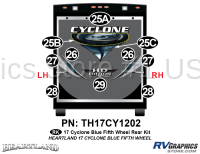 Cyclone - 2017 Cyclone FW-Fifth Wheel Blue Version - 10 Piece 2017 Cyclone FW Blue Rear Graphics Kit