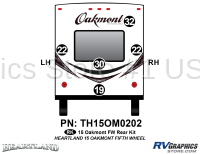 Oakmont - 2015 Oakmont FW-Fifth Wheel - 5 Piece 2015 Oakmont FW Rear Graphics Kit