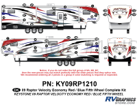 Raptor - 2009 Raptor Velocity FW Economy Package Red & Blue - 50 Piece 2009 Raptor Velocity Economy RedBlue Complete Graphics Kit