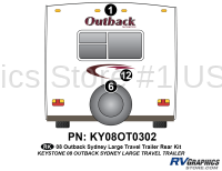 Outback - 2008 Outback Lg TT-Large Travel Trailer Sydney Edition - 3 Piece Outback Sydney Lg TT Rear Graphics Kit