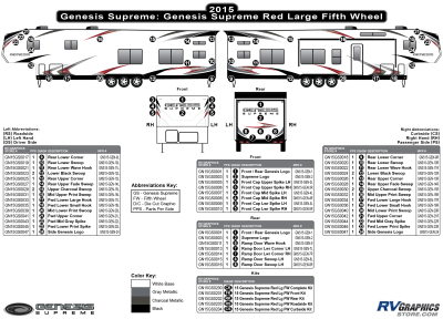 Genesis Supreme - Genesis - 2015-2018 Genesis Red Lg FW-Fifth Wheel