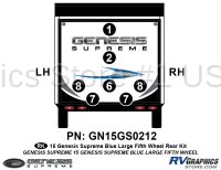 Genesis - 2015-2018 Genesis Blue Lg FW-Fifth Wheel - 7 Piece 2015 Genesis Blue Lg Fifth Wheel Rear Graphics Kit