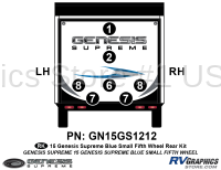7 Piece 2015 Genesis Blue Sm Fifth Wheel Rear Graphics Kit