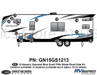 Genesis - 2015-2018 Genesis Blue Sm FW-Fifth Wheel - 15 Piece 2015 Genesis Blue Sm Fifth Wheel Roadside Graphics Kit