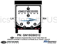 7 Piece 2015 Genesis Blue Travel Trailer Rear Graphics Kit
