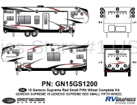 45 Piece 2015 Genesis Red Sm Fifth Wheel Complete Graphics Kit