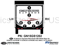 7 Piece 2015 Genesis Red Sm Fifth Wheel Rear Graphics Kit
