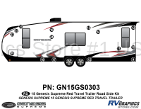 Genesis - 2015-2017 Genesis Red TT-Travel Trailer - 15 Piece 2015 Genesis Red Travel Trailer Roadside Graphics Kit