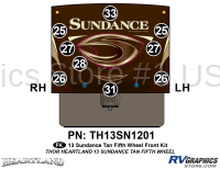 9 Piece 2013 Sundance Tan Glass FW Front Graphics Kit