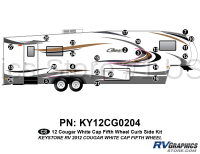 Cougar - 2012 Cougar FW-Fifth Wheel White Cap - 24 Piece 2012 Cougar FW White Cap Curbside Graphics Kit