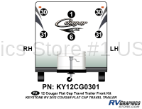 6 Piece 2012 Cougar TT Flat Cap Front Graphics Kit