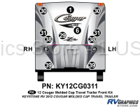 11 Piece 2012 Cougar TT Molded Cap Front Graphics Kit