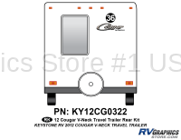 1 Piece 2012 Cougar TT V-Neck Rear Graphics Kit
