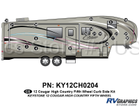 Cougar - 2012 Cougar FW-Fifth Wheel High Country - 20 Piece 2012 Cougar High Country FW Curbside Graphics Kit