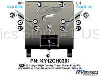 Cougar - 2012 Cougar TT-Travel Trailer High Country - 13 Piece 2012 Cougar High Country TT Front Graphics Kit