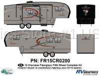 Cherokee - 2015 Cherokee FW-Fifth Wheel Fiberglass Wall - 27 Piece 2015 Cherokee FW Fiberglass Complete Graphics Kit