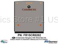 1 Piece 2015 Cherokee FW Fiberglass Rear Graphics Kit