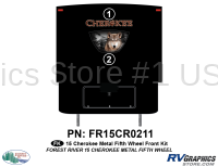 2 Piece 2015 Cherokee FW Metal Front Graphics Kit