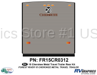 Cherokee - 2015 Cherokee TT-Travel Trailer Metal Side Wall - 1 Piece 2015 Cherokee TT Metal Rear Graphics Kit