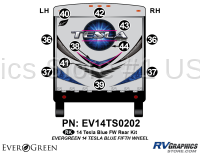 11 Piece 2014 Evergreen Tesla FW Blue Rear Graphics Kit