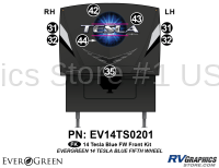 Tesla - 2014 Tesla FW-Fifth Wheel Blue Version - 8 Piece 2014 Evergreen Tesla FW Blue Front Graphics Kit