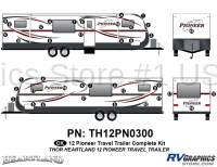 Pioneer - 2012-2013 Pioneer TT-Travel Trailer - 37 Piece 2012 Heartland Pioneer TT Complete Graphics Kit