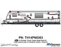 Pioneer - 2014 Pioneer TT-Travel Trailer - 16 Piece 2014 Heartland Pioneer TT Roadside Graphics Kit