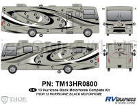 Hurricane - 2013 Hurricane MH-Motorhome Black Version - 59 Piece 2013 Hurricane MH Carbon Black Complete Graphics Kit